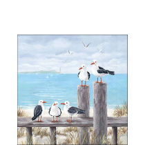 Napkin 25 Seagulls on the dock FSC Mix