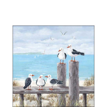 Napkin 25 Seagulls on the dock FSC Mix