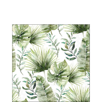 Napkin 25 Jungle leaves white FSC Mix