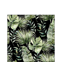 Napkin 25 Jungle leaves black FSC Mix