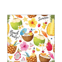 Napkin 25 Beach party white FSC Mix