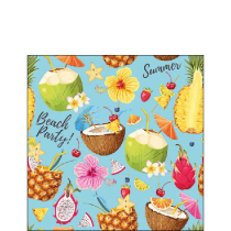 Napkin 25 Beach party aqua FSC Mix