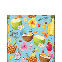 Napkin 25 Beach party aqua FSC Mix