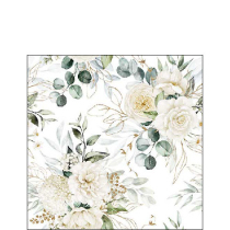 Napkin 25 Eucalyptus and roses FSC Mix