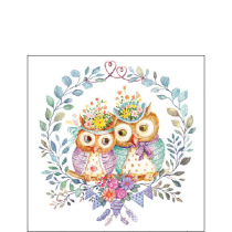 Napkin 25 Owl couple in love FSC Mix
