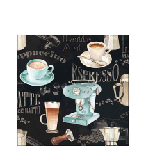 Napkin 25 Barista black FSC Mix