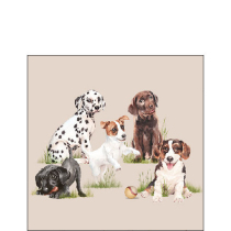 Napkin 25 Playing puppies FSC Mix