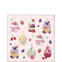 Napkin 25 Fruity cupcakes pink FSC Mix