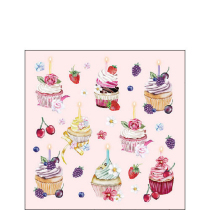 Napkin 25 Fruity cupcakes pink FSC Mix