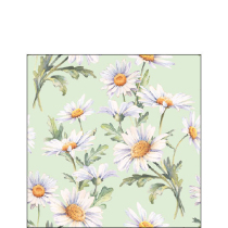 Napkin 25 Beautiful daisies green FSC Mix