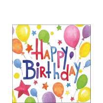 Napkin 25 Colourful birthday FSC Mix