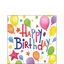 Napkin 25 Colourful birthday FSC Mix