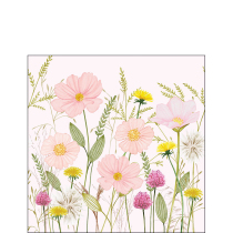 Napkin 25 Pastel flowers pink FSC Mix