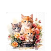 Napkin 25 Kittens in basket FSC Mix