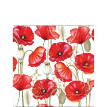 Napkin 25 Poppy all over white FSC Mix