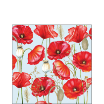 Napkin 25 Poppy all over blue FSC Mix