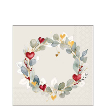 Napkin 25 Eucalyptus wreath green FSC Mix