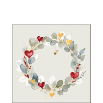 Napkin 25 Eucalyptus wreath green FSC Mix