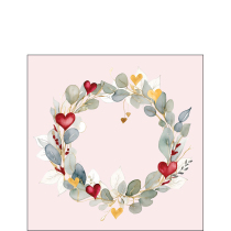 Napkin 25 Eucalyptus wreath pink FSC Mix