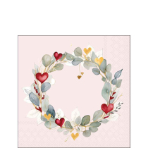 Napkin 25 Eucalyptus wreath pink FSC Mix