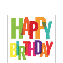 Napkin 25 Birthday letters FSC Mix