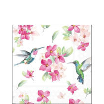 Napkin 25 Diligent hummingbirds white FSC Mix