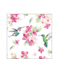 Napkin 25 Diligent hummingbirds white FSC Mix