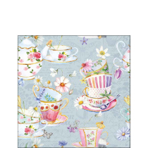 Napkin 25 Tea cups blue FSC Mix