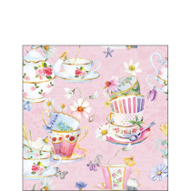 Napkin 25 Tea cups pink FSC Mix