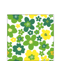 Napkin 25 Flower power green FSC Mix