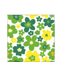 Napkin 25 Flower power green FSC Mix