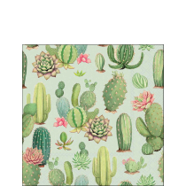 Napkin 25 Blooming cacti green FSC Mix