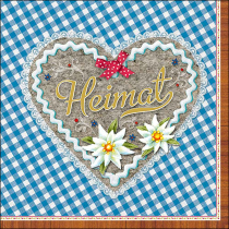 Napkin 33 Heimat herz blau FSC Mix