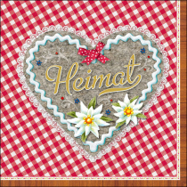 Napkin 33 Heimat Herz rot FSC Mix