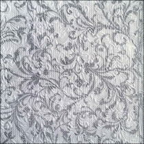 Napkin 33 Elegance Damask white/silver FSC Mix
