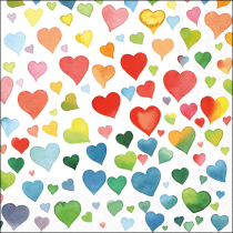 Napkin 33 Colourful hearts Mix FSC Mix