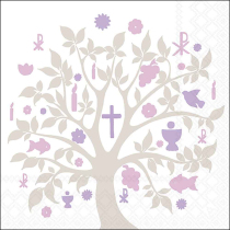 Napkin 33 Communion symbols taupe FSC Mix
