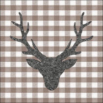 Napkin 33 Stag head brown FSC Mix