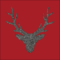 Napkin 33 Stag head red FSC Mix