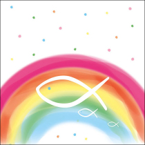 Napkin 33 Rainbow white FSC Mix
