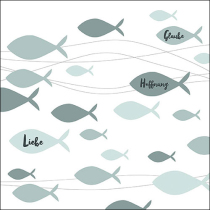 Napkin 33 Communion fishes green FSC Mix