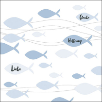 Napkin 33 Communion fishes blue FSC Mix