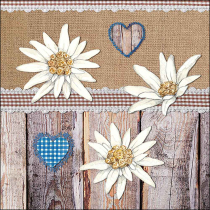Napkin 33 Edelweiss on wood FSC Mix
