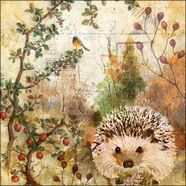 Napkin 33 Autumn hedgehog FSC Mix