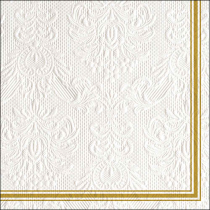 Napkin 33 Elegance Lea white/gold FSC Mix