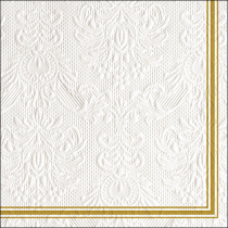 Napkin 33 Elegance Lea white/gold FSC Mix
