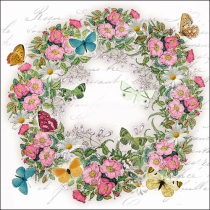 Napkin 33 Wreath of flowers FSC Mix