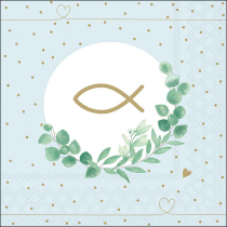 Napkin 33 Communion branch  blue FSC Mix