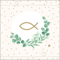 Napkin 33 Communion branch white FSC Mix