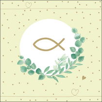 Napkin 33 Communion branch green FSC Mix